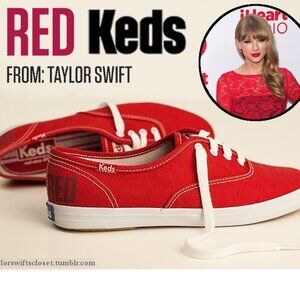 Keds Taylor Swift RED Tour Limited Edition Canvas Shoes Size 8